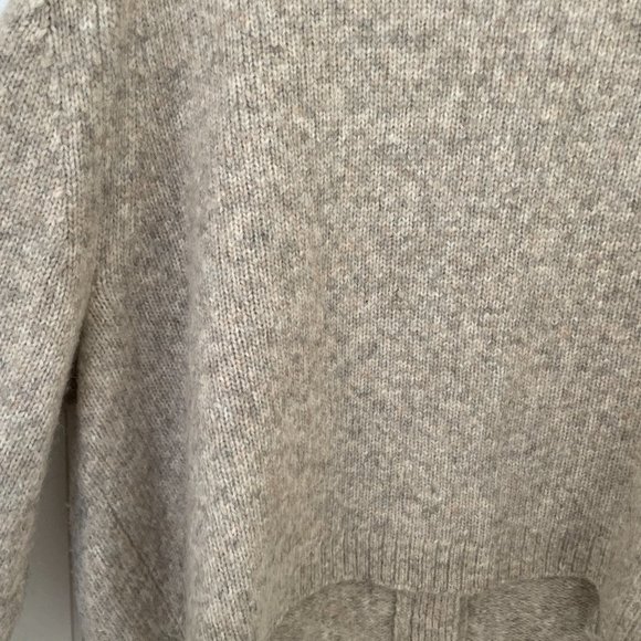 Toteme Cashmere Cardigan Sweater Beige Button Up Ribbed Trim V-Neck Large - Picture 11 of 13